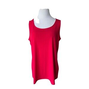 Susan Graver Modern Essentials Liquid Knit Tank Size L Red Capsule Minimalism